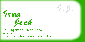 irma jech business card